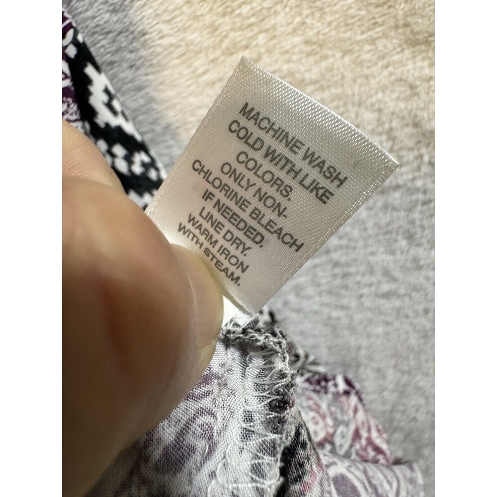 J. Jill Patchwork Print Shift Dress Womens Small Burgundy Boho‎ Sleeveless Rayon - Picture 5 of 7